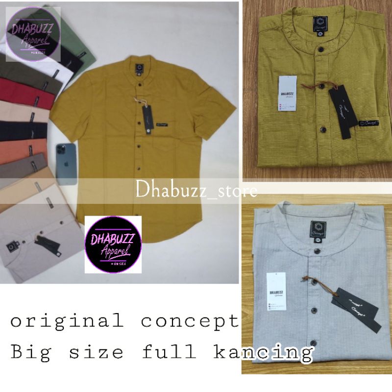 [ BIG SIZE ] BAJU KEMEJA KOKO KEMKO PRIA LENGAN PENDEK FULL KANCING ORIGINAL CONCEPT