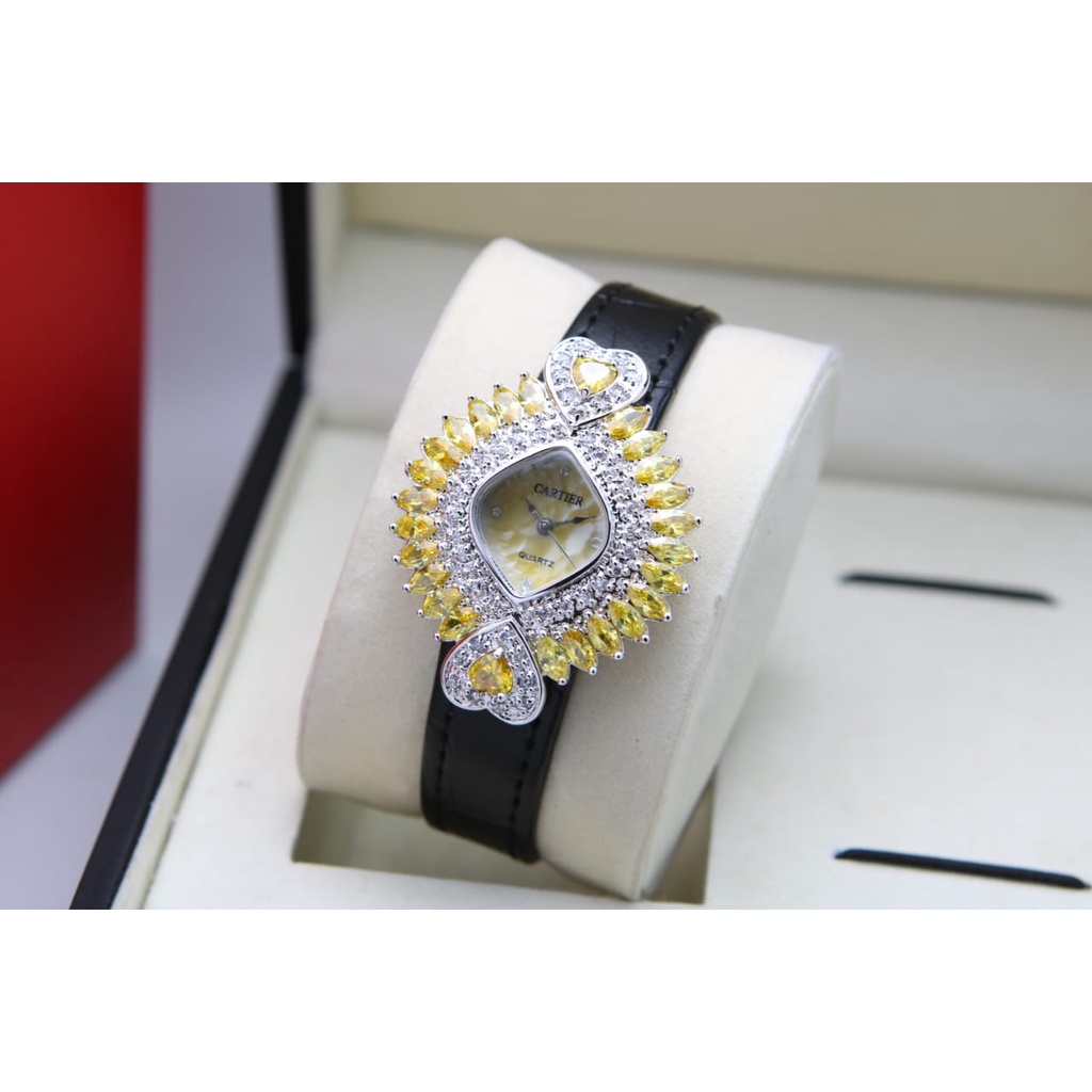 JAM TANGAN WANITACEWEK MURAH CARTIER TALI KULIT AK2