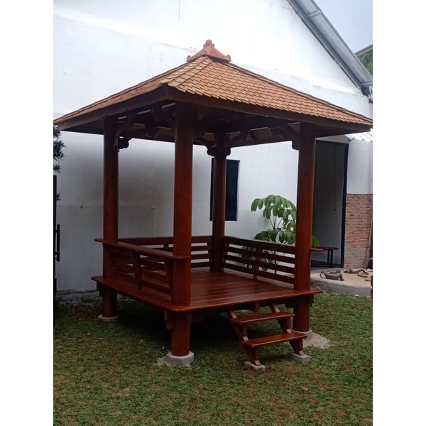 Gazebo minimalis kayu kelapa produk jepara