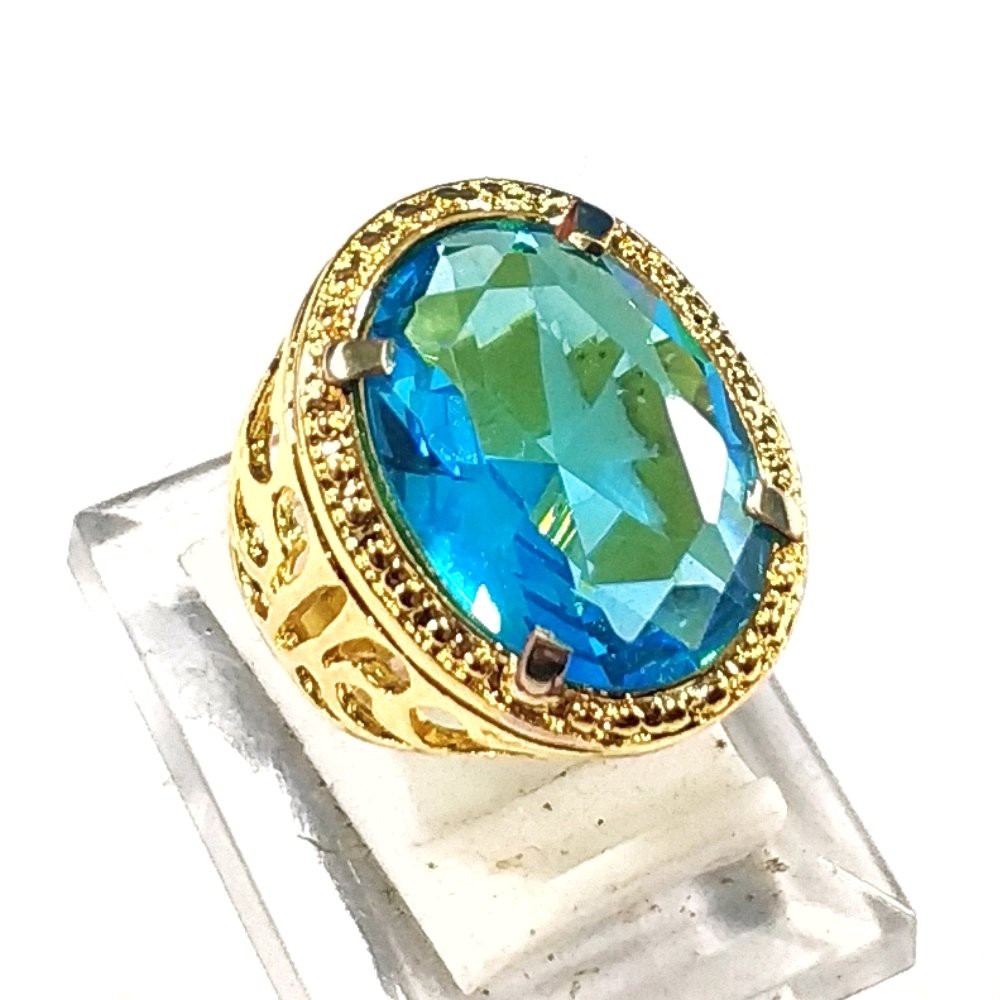 CINCIN BATU PERMATA BLUE TOPAZ SWISS