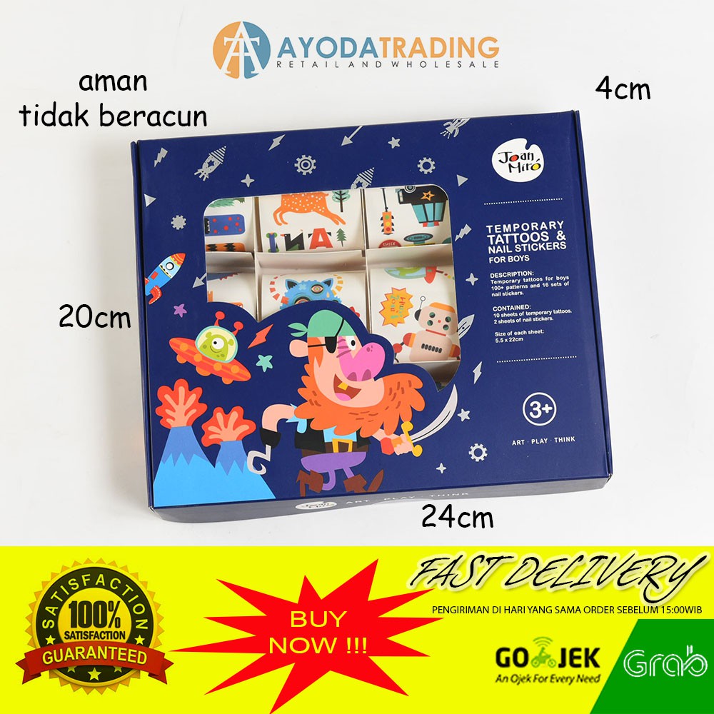 Joan Miro Temporary Tattoo Tattoos and Nail Stickers Hadiah Kado