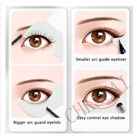 4 In 1 Eyeliner / Maskara / Eyeliner Reusable Multifungsi Bahan Silikon Untuk Pemula