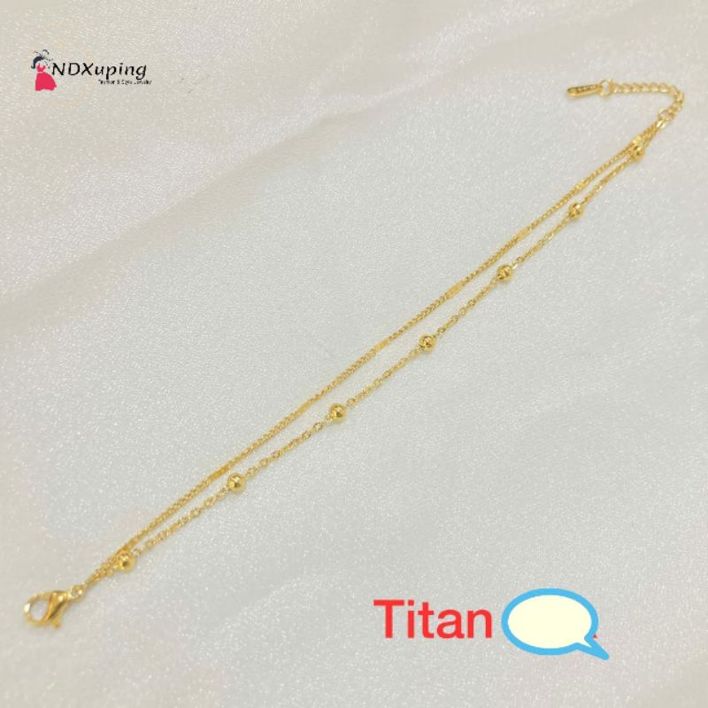 Gelang Tangan 2 layer Titanium Biji Lada Gold N26072201