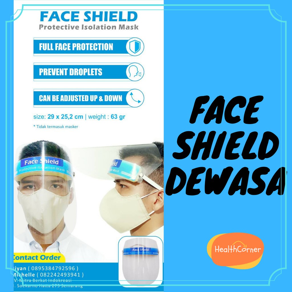 Face Shield Pelindung Wajah bahan Mika - Dewasa