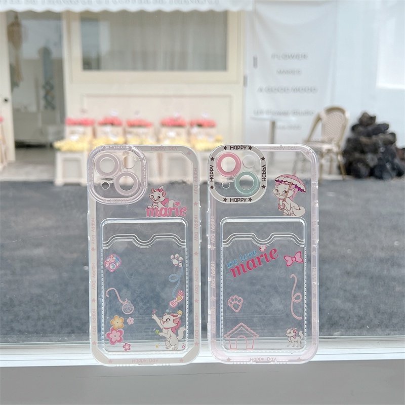 Soft Case Transparan Motif Kartun Kucing Mary Untuk iPhone 12 13 Pro MAX 11 X XR XS MAX 7 8 Plus