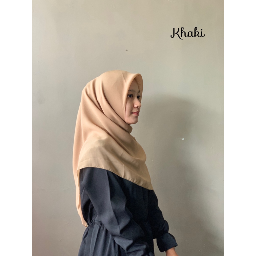 Daily hijab Bella square 115x115 | bela kerudung | potton |  jilbab hijab segi empat | double hycon bella hycoon-bella khaki