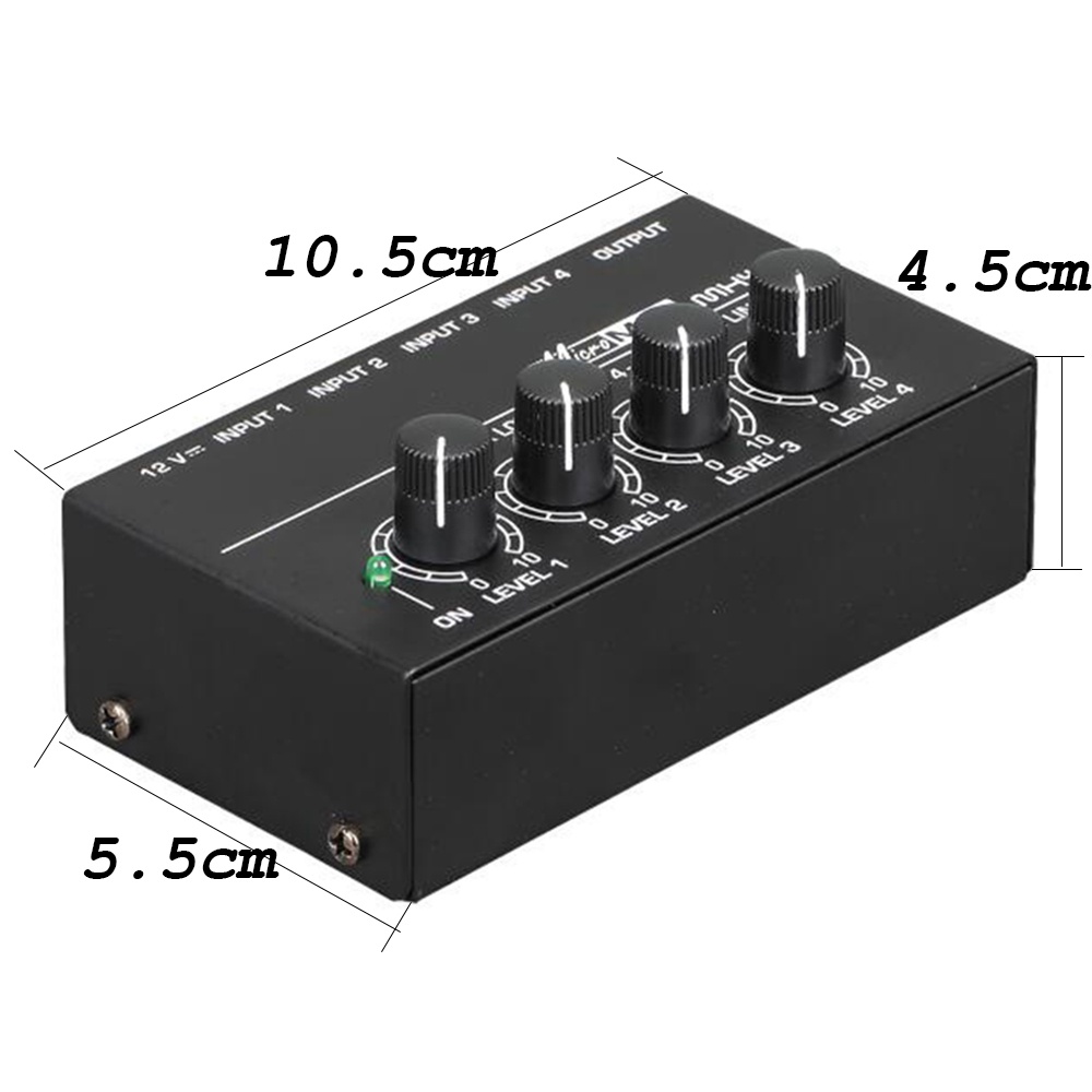 Mixer 4 Channel LEORY N-AUDIO Professional Ultra-compact Karaoke Mixer Amplifier 4 Channel - MX400 - Black