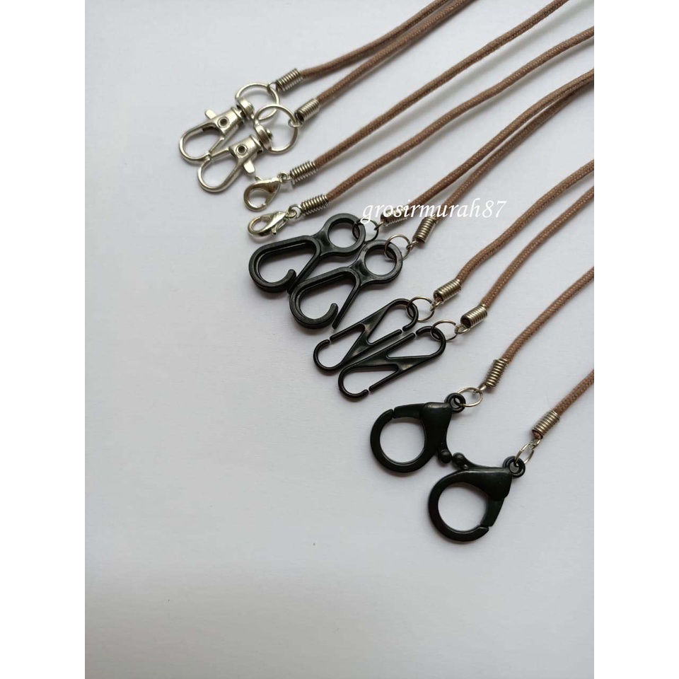 Tali masker dewasa lanyard kalung masker non elastis warna milo ready stok cantolan kokot cantolan besi atau plastik