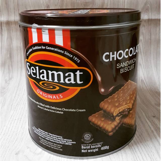 SELAMAT BISCUIT CHOCOLATE/biskuit coklat Selamat/biskuit kaleng- 400gr