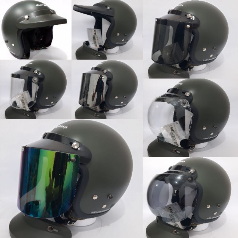 Helm Cargloss Army Doff Pet Panjang Kaca