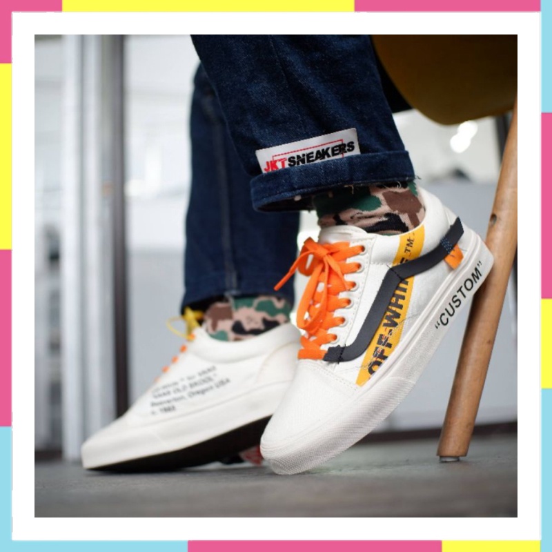 custom white old skool vans