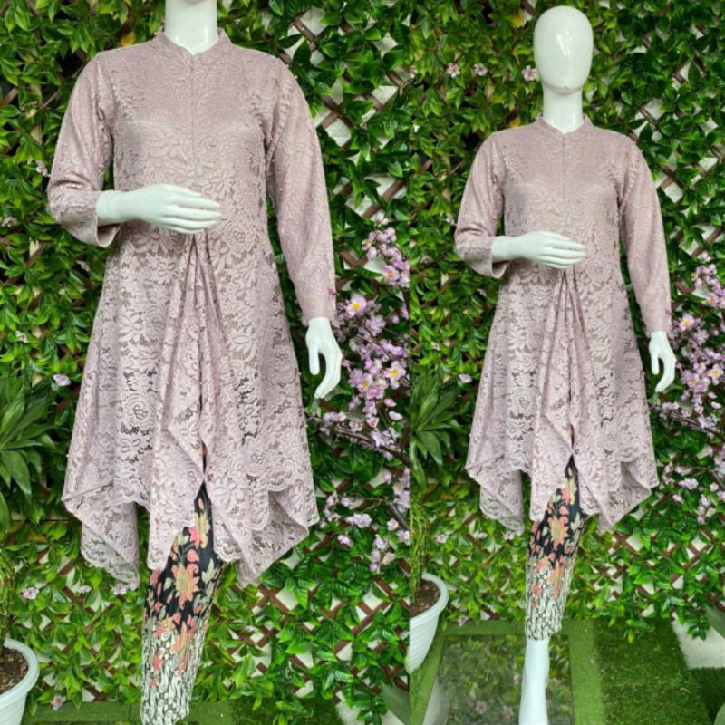 REAL PICT SETELAN KEBAYA BRUKAT BUSUI/KEBAYA MODERN/KEBAYA KEKINIAN/KEBAYA TUNIK BRUKAT