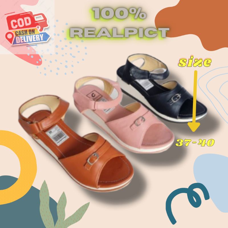 ASP 02 Sandal - Sendal Wedges Wadges Wegdes Wages Wejes Weges Tinggi Pesta Kondangan Wisuda Fashion 