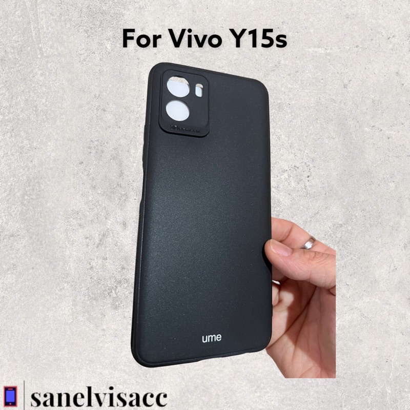 Case Vivo Y15s , Casing Vivo Y15s , Softcase Silikon Black Dove Protection Camera - Hitam Ume