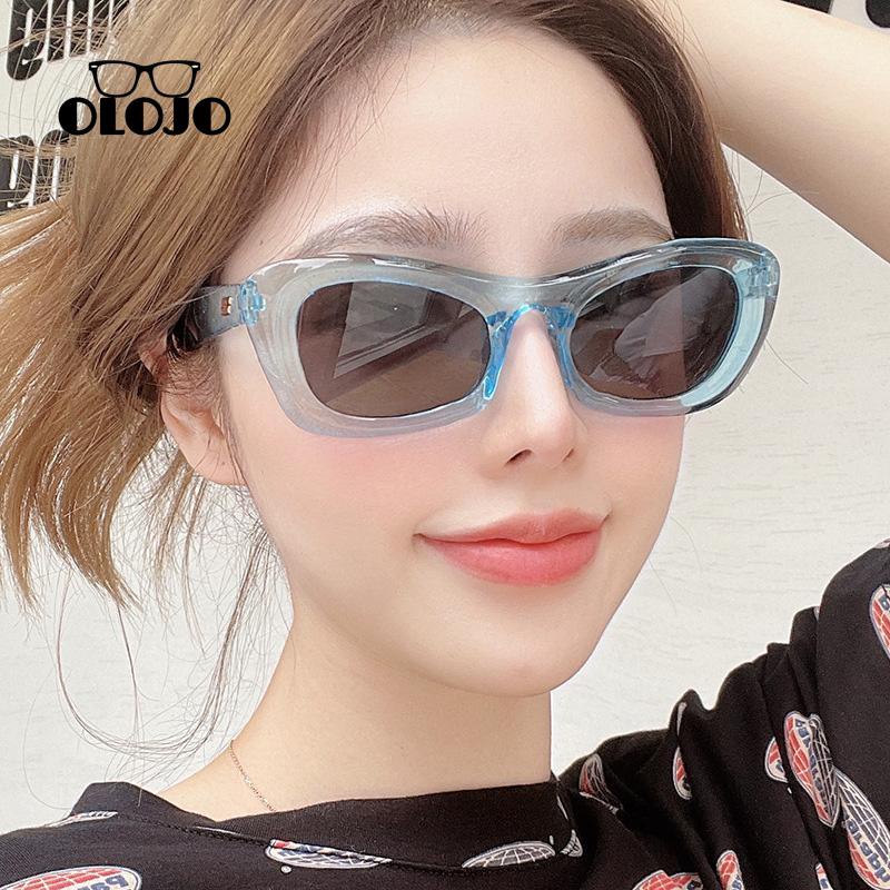 【COD】Kacamata Hitam Pelindung UV Bingkai Oval Bening Model Sederhana Untuk Wanita