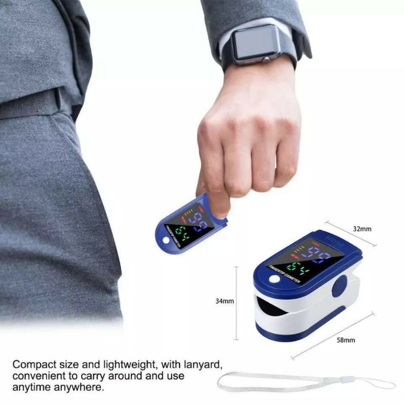 Oxymeter Pulse Fingertip Oximeter Alat Pengukur Detak Jantung Oxygen Oksigen