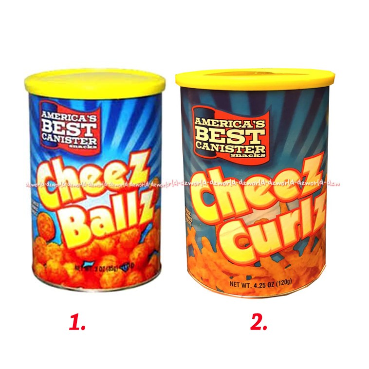 America's Best Cheez Ball Cheez Curlz snack Ciki Kaleng 120gr Snack Keju