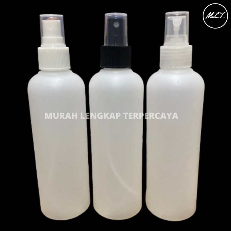 BOTOL SPRAY 250 ML HDPE NATURAL / BOTOL HDPE 250ML SPRAY 250 ML HITAM PUTIH NATURAL