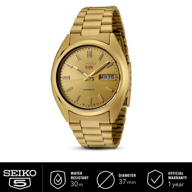 Jam Tangan Pria Seiko 5 Classic SNXS80K1 Automatic Full Gold Original Termurah