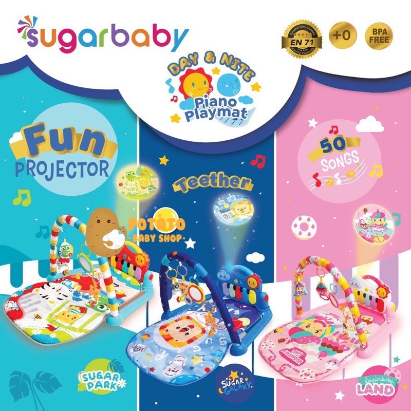 Sugar Baby - Piano Playmat Playgym Day &amp; Night Projector Nite