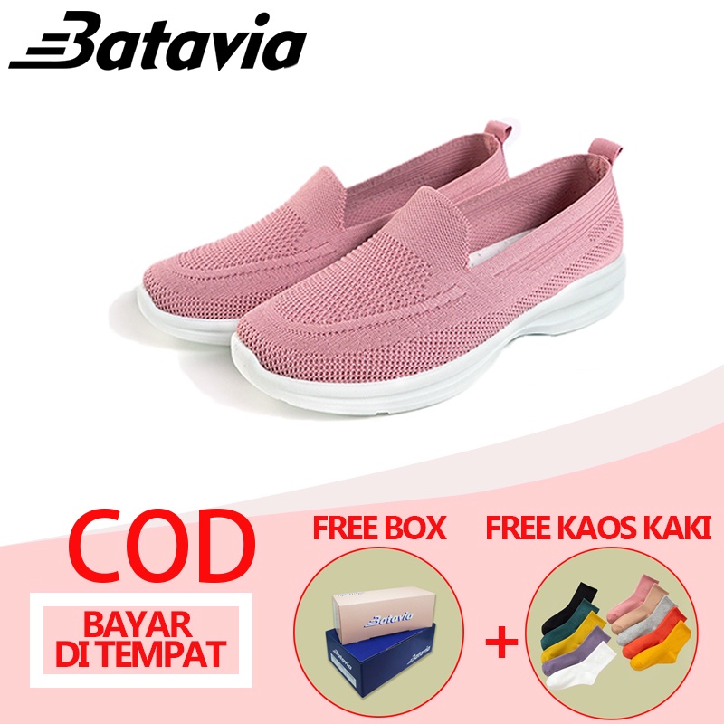 2023 baru sepatu slip on import  flat wanita  rajut premium bernapas  Batavia Shoes Fashion sepatu d
