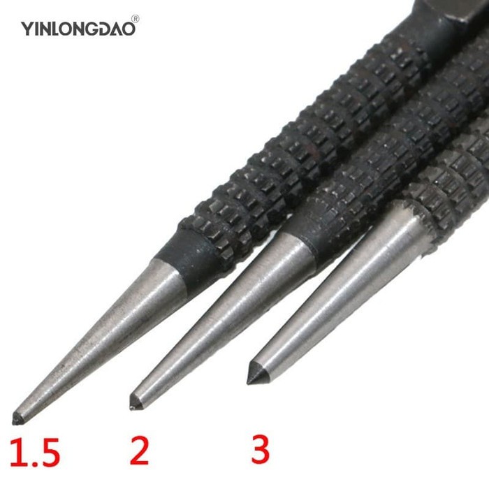 Center Pin Punch 3pc HSS Marking Drilling Penanda Titik Bor -MB91