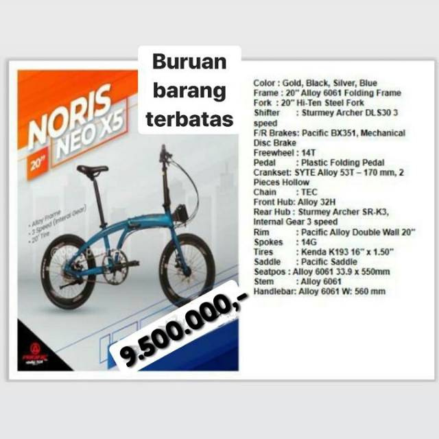 STOCK TERBATAS Sepeda Pacific Noris Neo X5 20"