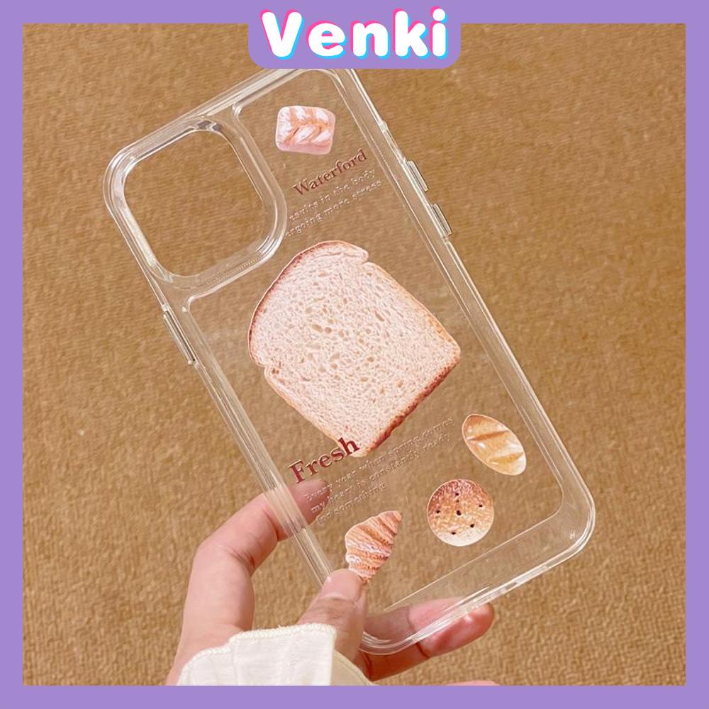 iPhone Case Clear Case Soft Thick TPU Shockproof Super Transparent Protection Camera Plating Button Toast Bread For iPhone 13 Pro Max iPhone 12 Pro Max iPhone 11 iPhone 7Plus