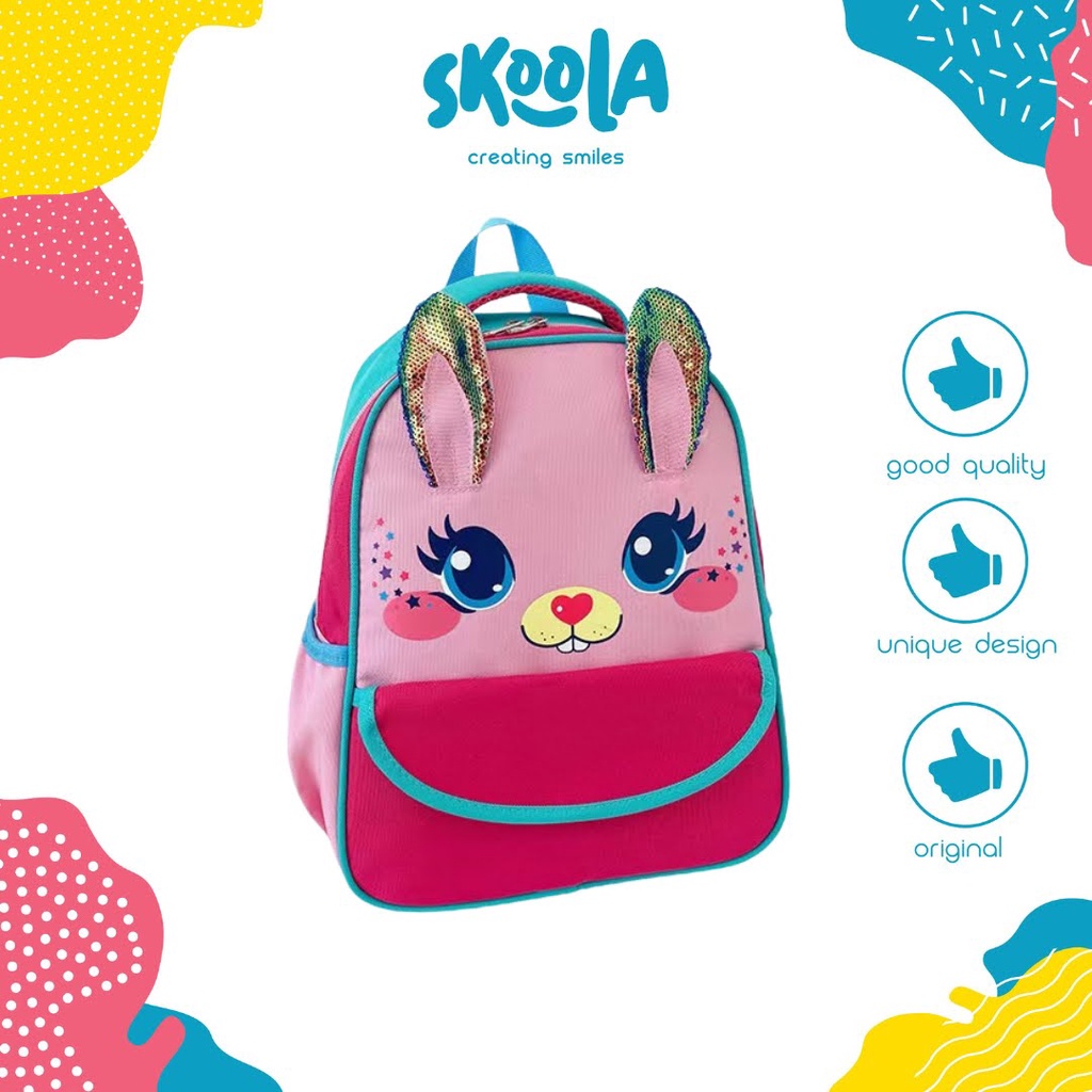 Skoola Tas Sekolah Anak Perempuan TK Ransel Unicorn Rabbit - Glitz