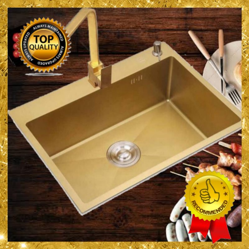 KITCHEN SINK BAK CUCI PIRING ONAN 5040 Gold/Emas STAINLESS SUS 304