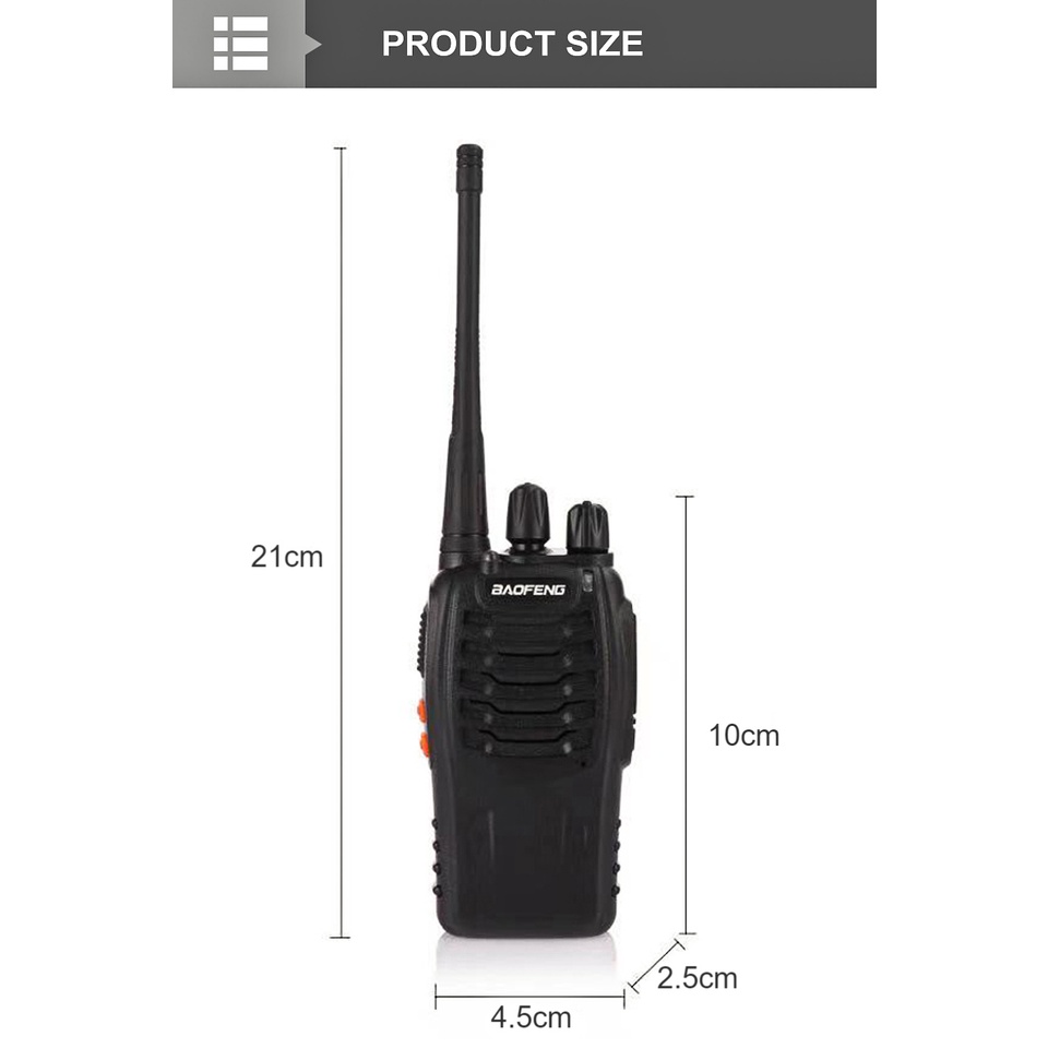 ITS Handy Talky Original BAOFENG BF 888s HT 1Set Sudah Termasuk Headphone Charger Walkie talkies Jarak Jauh 5KM Walkie talkie