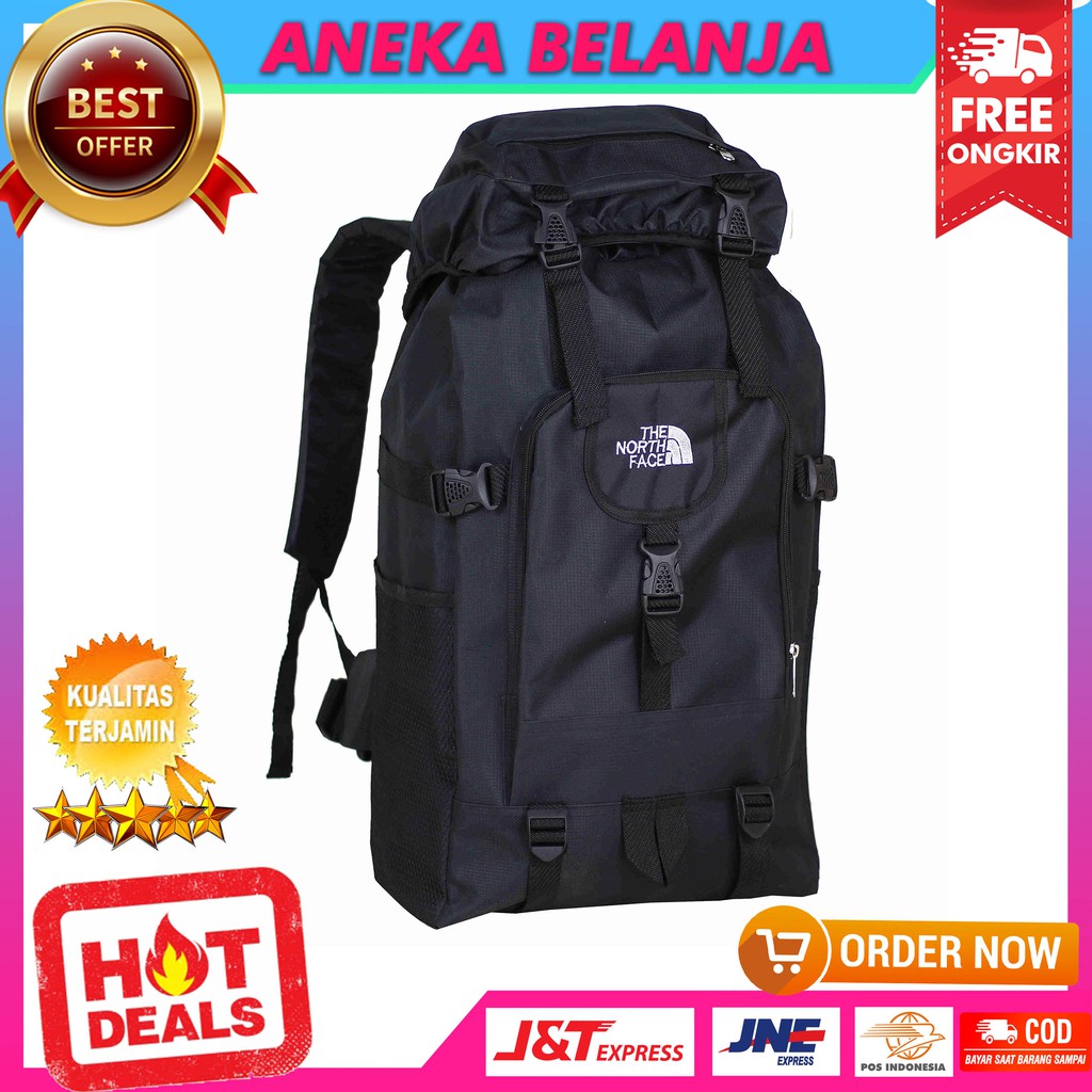 TERBARU Tas Outdoor Hiking Travelling The North Face Hitam Multifungsi Tas Gunung Keren Fashionable