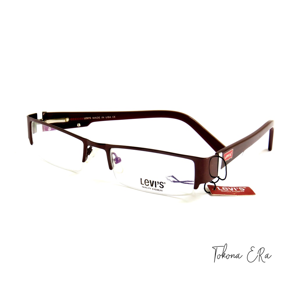 Frame kacamata pria wanita besi kotak half frame