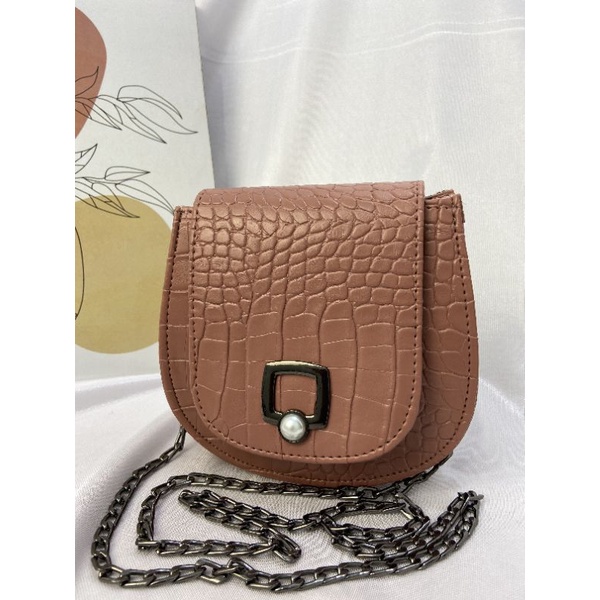 MINI BAG CROCO MUTIARA-TAS SELEMPANG WANITA-SLING BAG WANITA