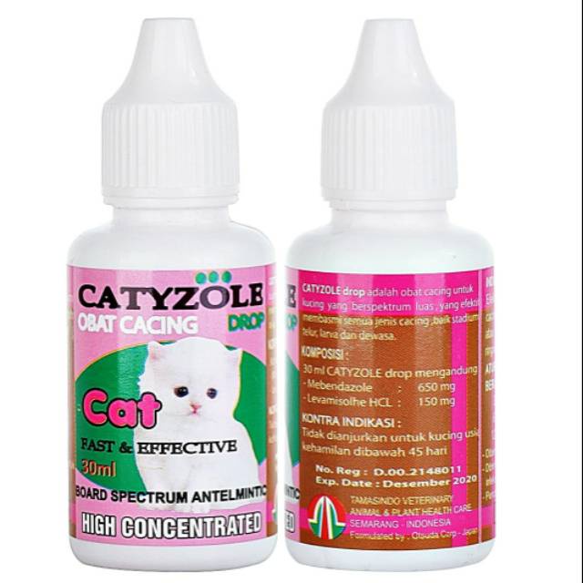 ZOLE - CATYZOLE 30ML | Obat Cacing Cair Kucing Tamasindo