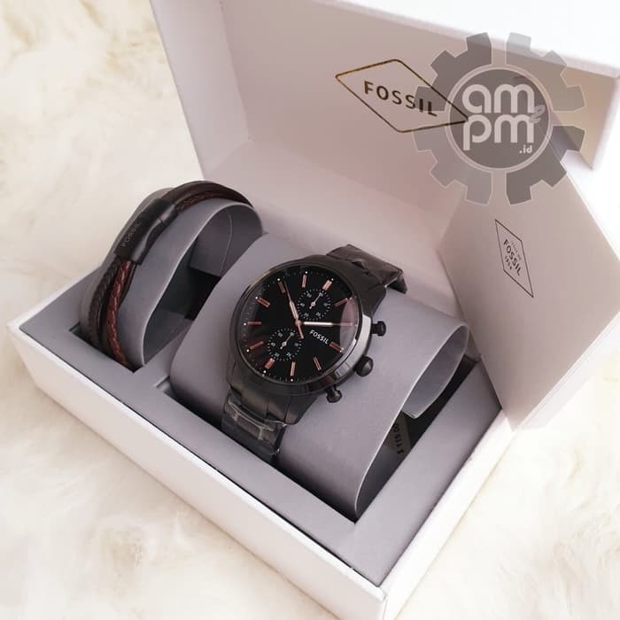 Suplier Jam & Gelang Fossil Man Townsman Chronograph Black FS5379 Ori
