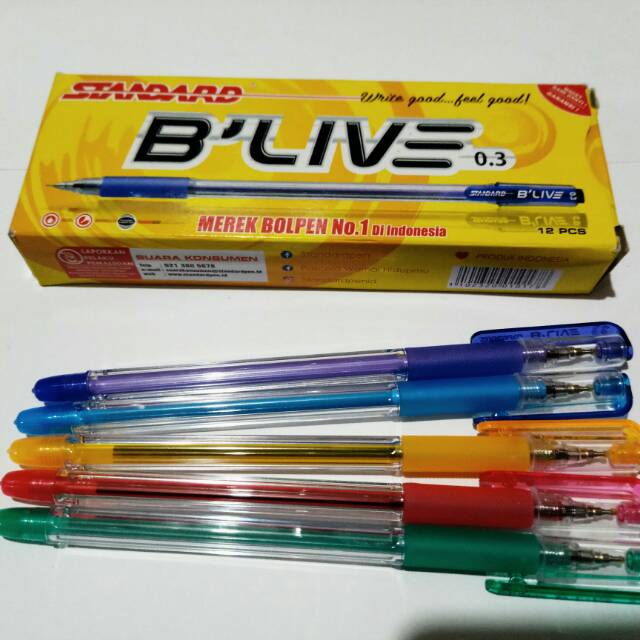

Bolpen B'Live 0.3 Merk Standard (1 lusin)