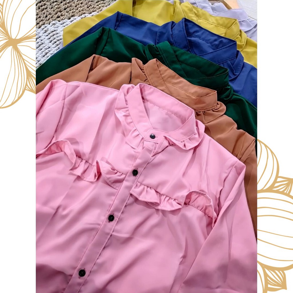 Riana ruffle blouse/blus rempel/atasan wanita korean style