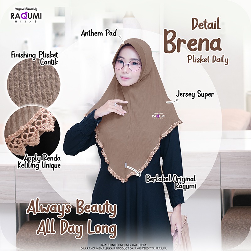 (NEW ARRIVAL | HIJAB JERSEY SUPER | PRESS PLISKET CANTIK) || BRENA PLISKET DAILY by RAQUMI HIJAB-1