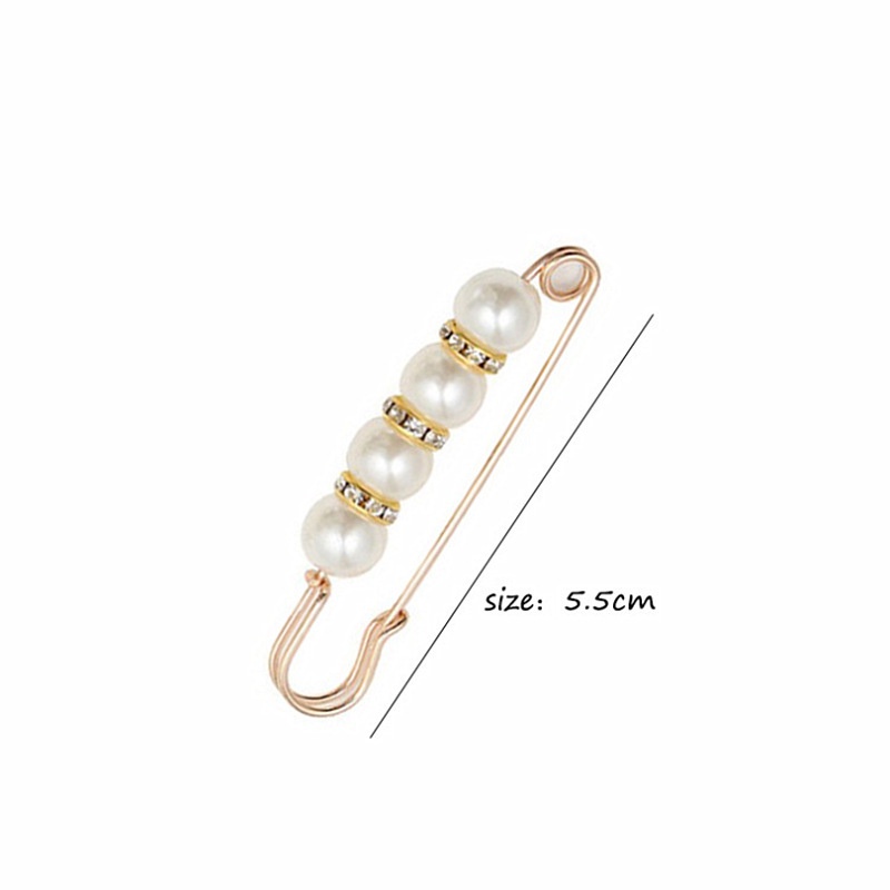Bros Pin Pinggang Mutiara Berlian Imitasi Adjustable Bahan Metal Untuk Wanita