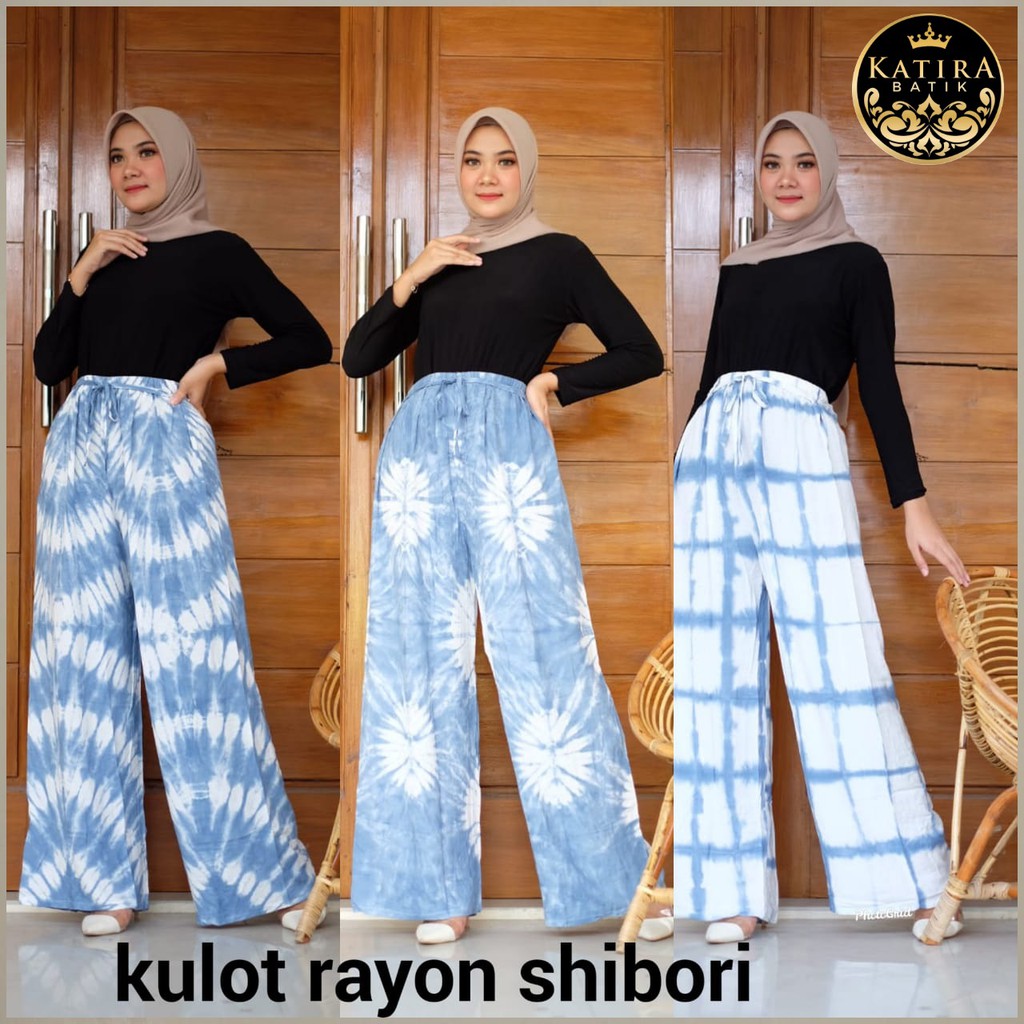 KULOT RAYON SHIBORI KULOT BATIK TIEDYE BAWAHAN BATIK WANITA SERAGAM BATIK KANTOR CELANA TIEDYE