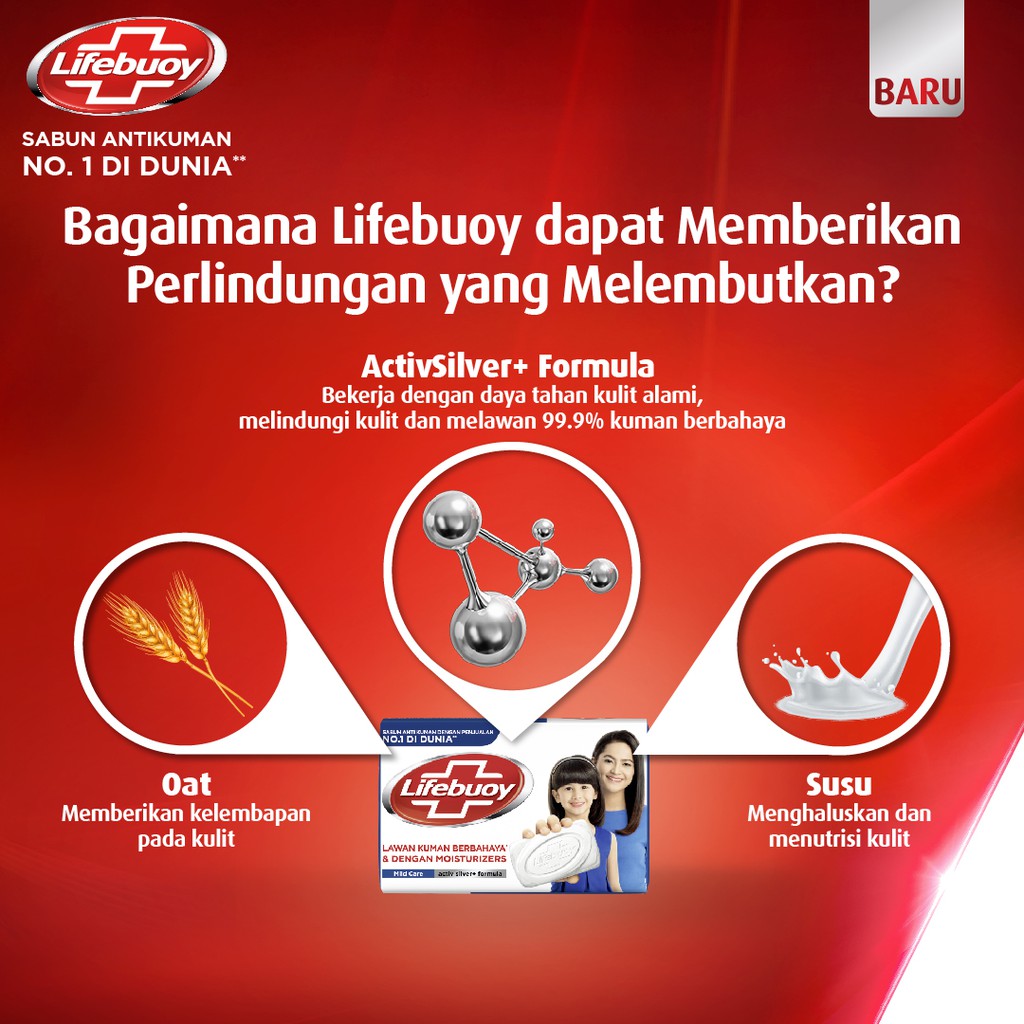 Lifebuoy Sabun Mandi Cair Anti Bacterial Body Wash Mild Care 100% Lebih Kuat Lawan Kuman Berbahaya &amp; 10x Moisturizer 500 mL