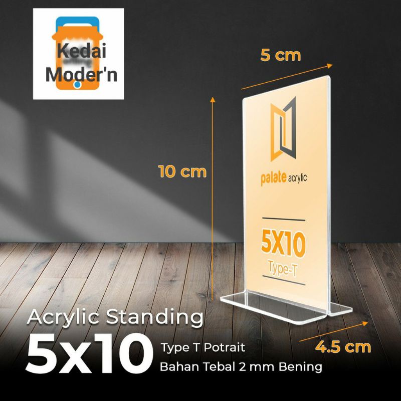 Akrilik Display Nomor Meja 5x10 CM tebal 2mm