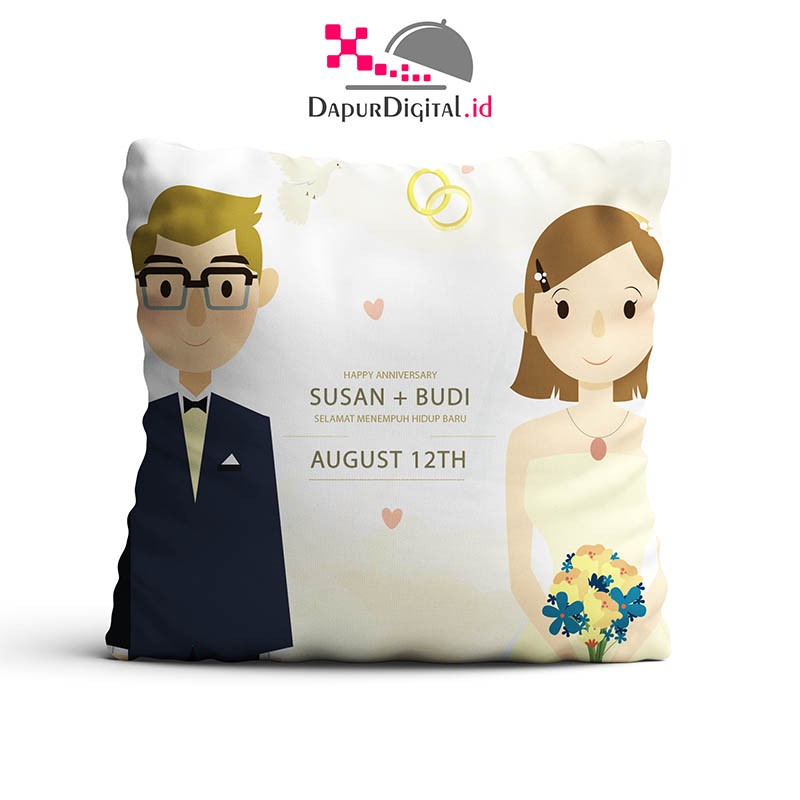 

Bantal / Kado / Hadiah / Custom Unik Lucu Wedding atau Anniversary GRATIS Ganti Nama / Foto PW006