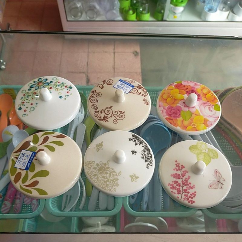 TUTUP GELAS  MOTIF - ONYX - MELAMIN diameter : +- 9cm