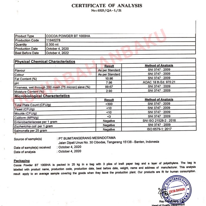 

Bt Cocoa Java Classic Chocolate Bt 1000 A 25 Kg 008
