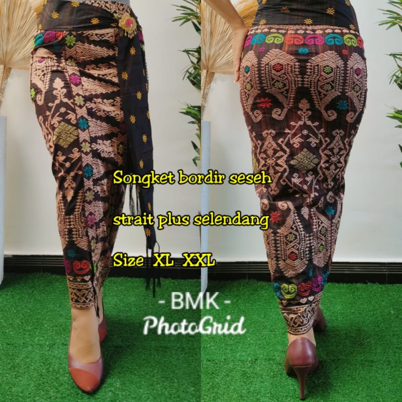 KAMEN JADI BORDIR KATUN STRAIT PREMIUM +SELENDANG