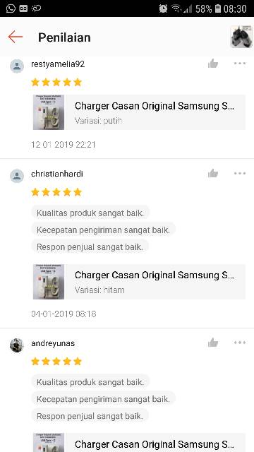 Charger Casan Original Samsung S8 S9 A3 A5 A7 A9 C5 C7 C9 Note 8 Note 9 Fastcharging USB type C