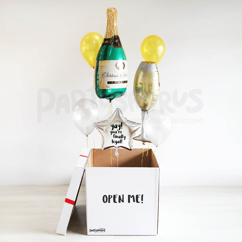 Champagne Shower Floatbox Surprise Balon Box