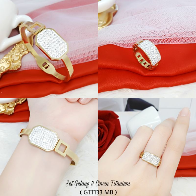 Gelang Set Titanium Set Cincin Dewasa GTT133 MB